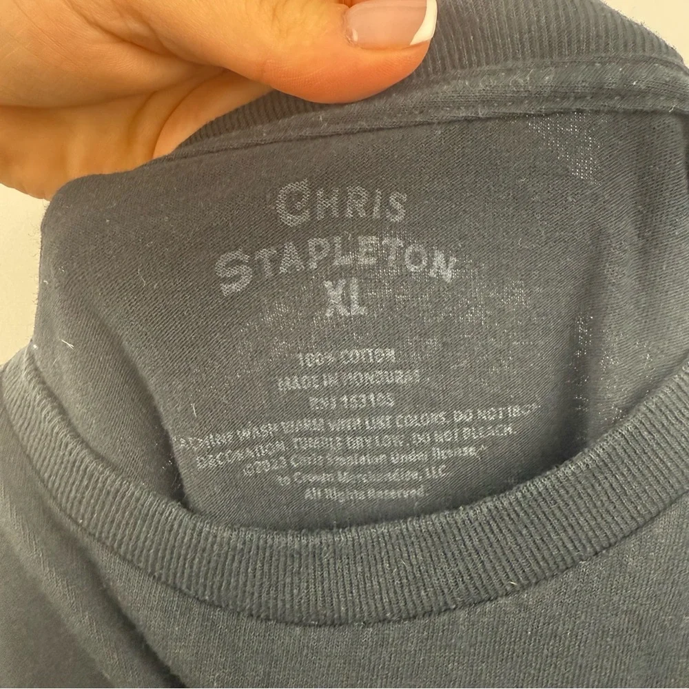 Chris Stapleton Men’s XL Black Graphic Band T-Shirt Floral Tour Style - Picture 3 of 5